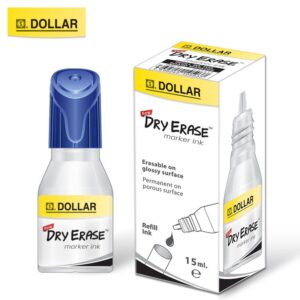 Refill your dry erase markers with Dollar 15ml whiteboard ink. Smooth, fast-drying & easy to use. Ideal for classrooms, offices & daily writing needs.
