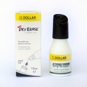 Refill your dry erase markers with Dollar 15ml whiteboard ink. Smooth, fast-drying & easy to use. Ideal for classrooms, offices & daily writing needs.