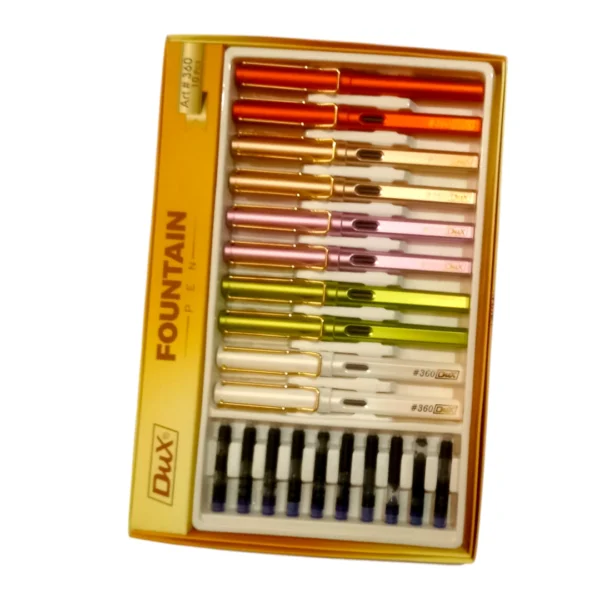 Discover the DUX 360 Stylish Fountain Pen – sleek, durable, and smooth. Ideal for professionals, students & collectors. Write with style & precision.
