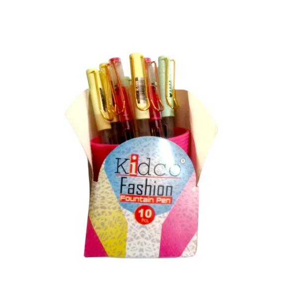 Kidco Fashion Fountain Pen – smooth writing, stylish design, and student-friendly grip. Ideal for school, journaling, and everyday creative writing.