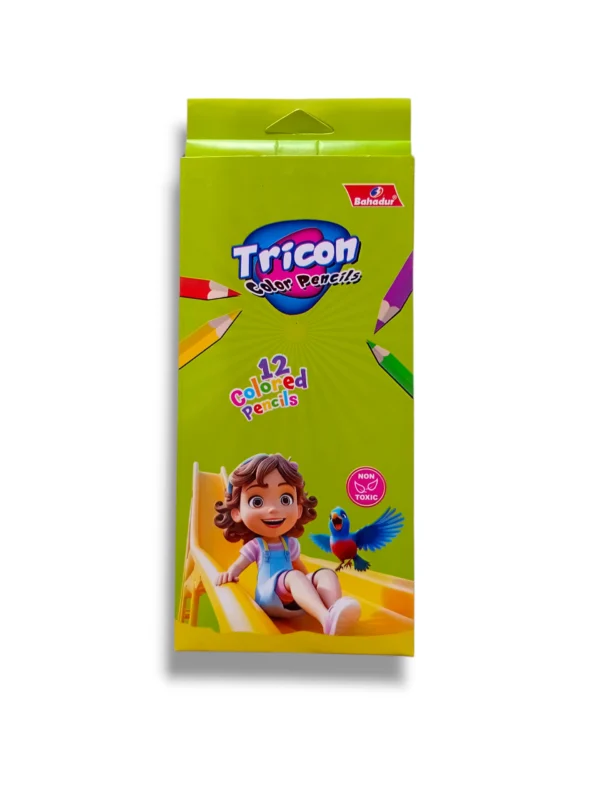 Bahadur Tricon Color Pencils triangular grip coloring set for kids