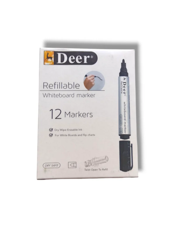 Alt Text: Deer Refillable Whiteboard Marker WB-R for classrooms and offices