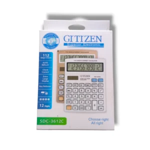 Citizen Superior Electronic Calculator SDC-3612C with 12-Digit Display