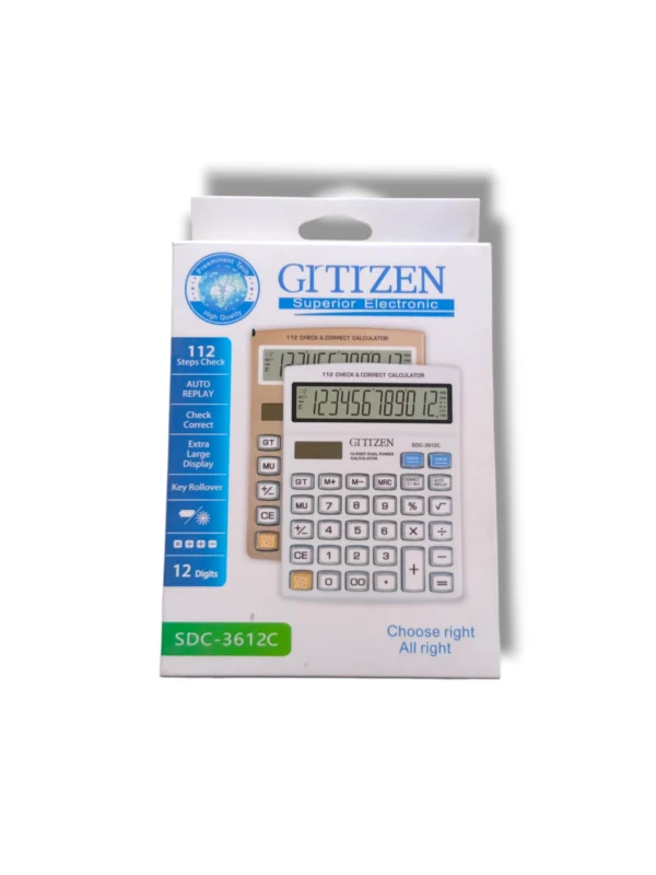 Citizen SDC-3612C Superior Desktop Calculator Citizen Superior Electronic Calculator SDC-3612C with 12-Digit Display