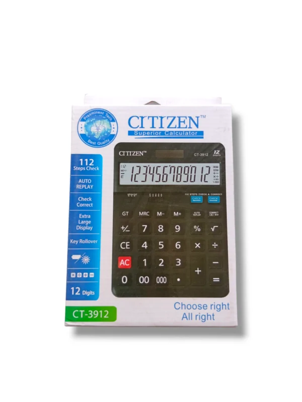 Citizen CT-3912 Superior Calculator Large Display Citizen Superior Calculator CT-3912 front view