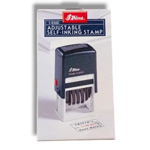 Shiny Adjustable Self Inking Stamp S-826D front view