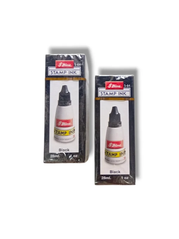 Shiny Stamp Ink Black S-16 – Premium Refill Ink Shiny Stamp Ink Black S-16 bottle front view