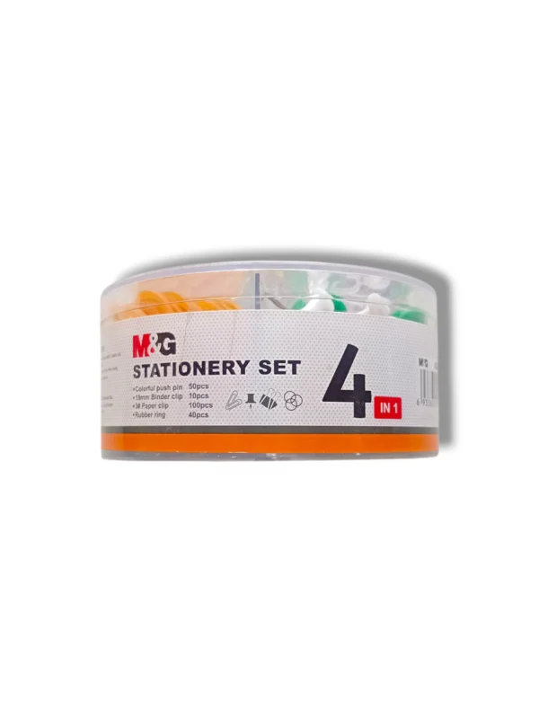 M&G Stationery Set ASC99380 with pens, pencils, and clips