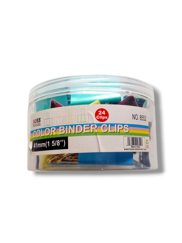 Boss Color Binder Clips 8552 – Strong Grip Binder Clips Boss Color Binder Clips 8552 for school, office, and home organization