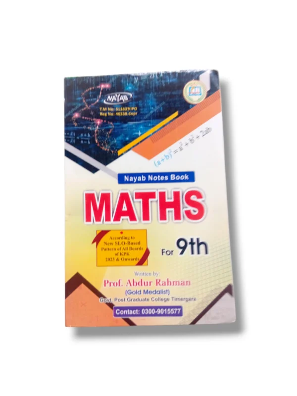 Nayab Maths Guide Class 9 front cover