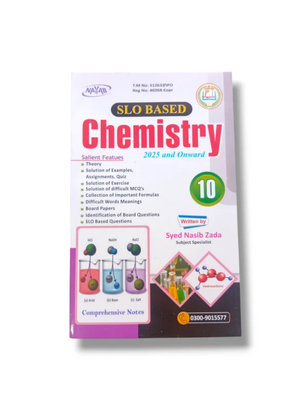 Nayab Chemistry Guide Class 10 front cover