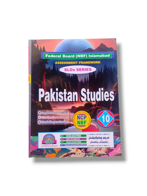 Maryam Pak Studies Guide for Class 10 book cover