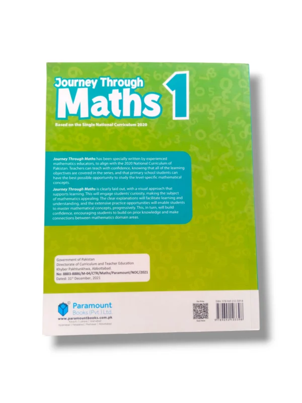 Inside pages of Paramount Journey Through Maths 1 showing exercises