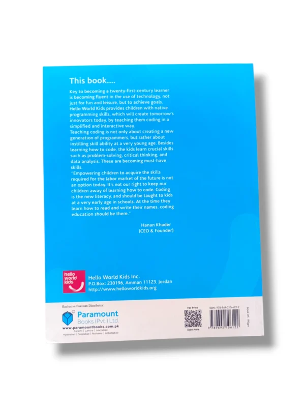 Inside pages of Paramount Hello World Kids 1 with illustrated computer lessons