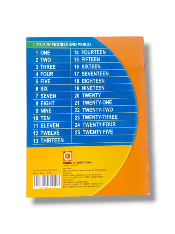 Inside pages of Albakio Let’s Write Numbers book – tracing numbers
