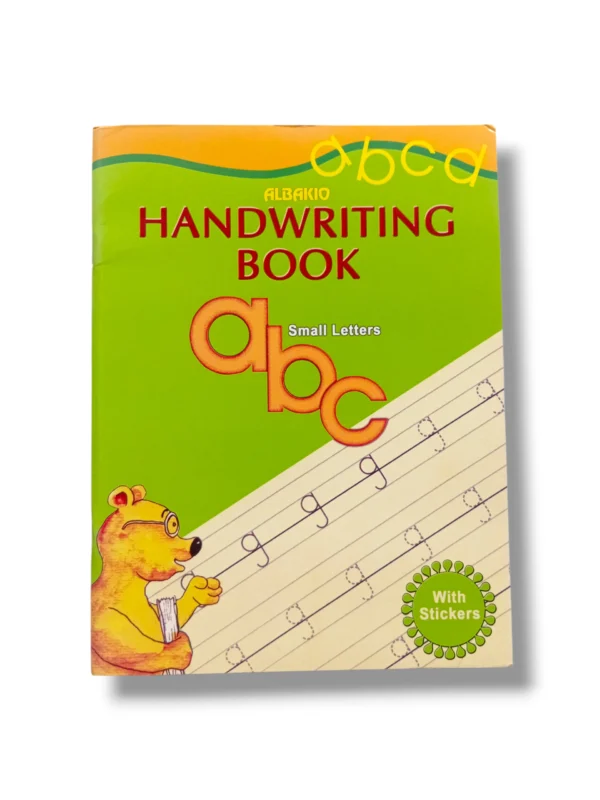Albakio Handwriting Book (Small Letters) cover – kids handwriting workbook