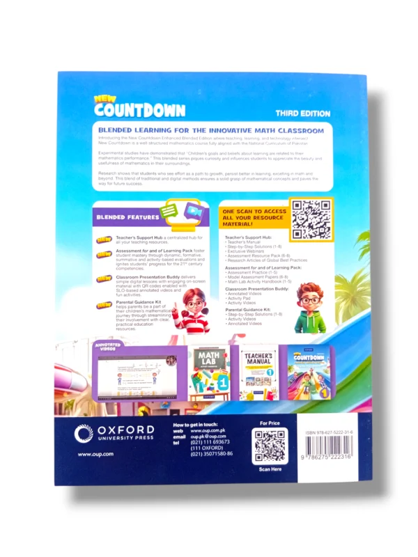 Back cover of Oxford Countdown 1 primary mathematics workbook