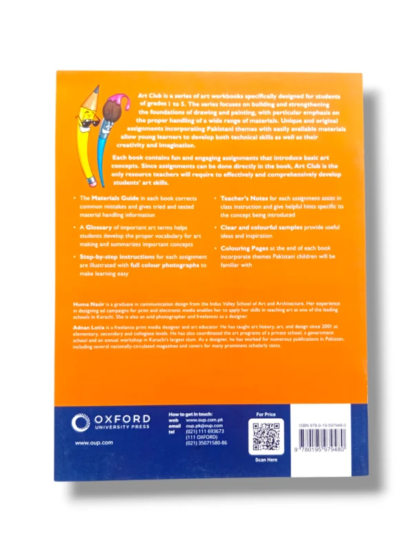 Back cover of Oxford Art & Club 2 creative activity book for kids