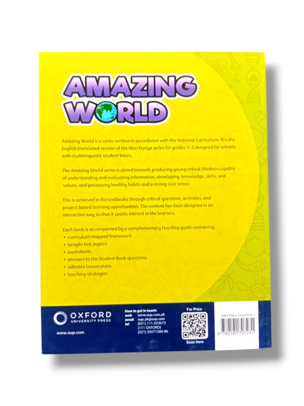 Back cover of Oxford Amazing World 1 social studies book for kids