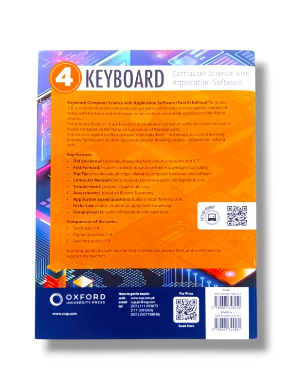 Back and angled view of Oxford Keyboard 4 wireless keyboard with backlit keys