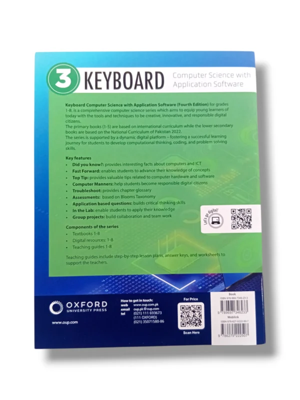 Back and angled view of Oxford Keyboard 3 silent wireless keyboard