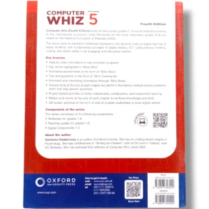 Back cover of Oxford Computer WHIZ 5 advanced ICT and coding book