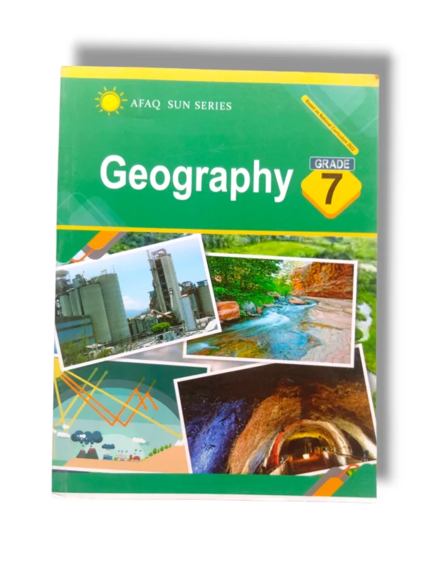 Afaq Sun Geography 7 English Medium textbook front cover