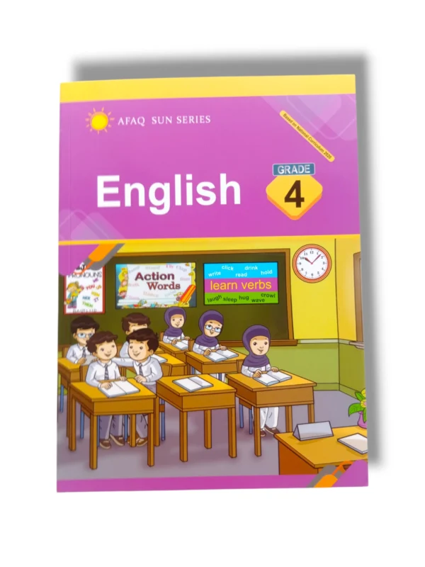Afaq Sun English 4 front cover textbook for Grade 4 students