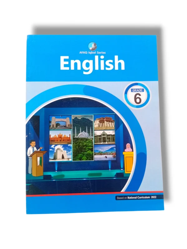 Text: Afaq Iqbal English 6 textbook front cover