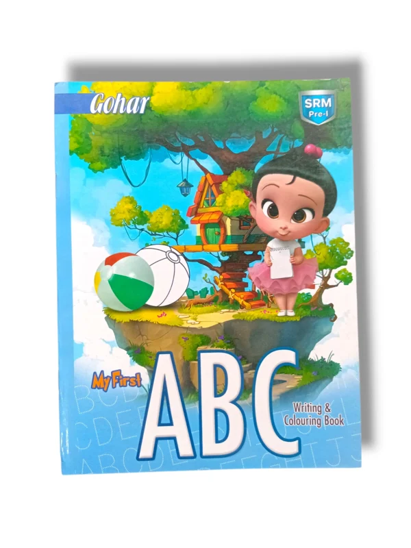 Child learning alphabets using Gohar Pre 1 My First ABC Coloring & Writing Book