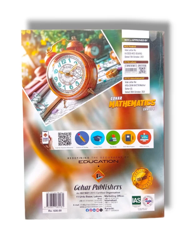 Inside pages of Gohar Mathematics 4 showing geometry lessons