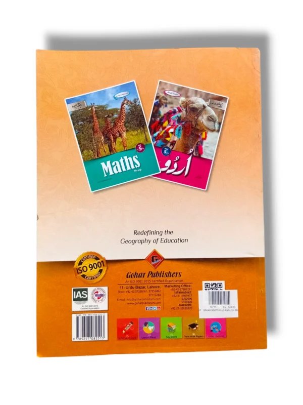 English writing and vocabulary practice for kids Inside pages of Gohar Roots Plus English Prep workbook