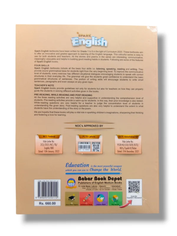 Student Studying with Spark English 4 Workbook