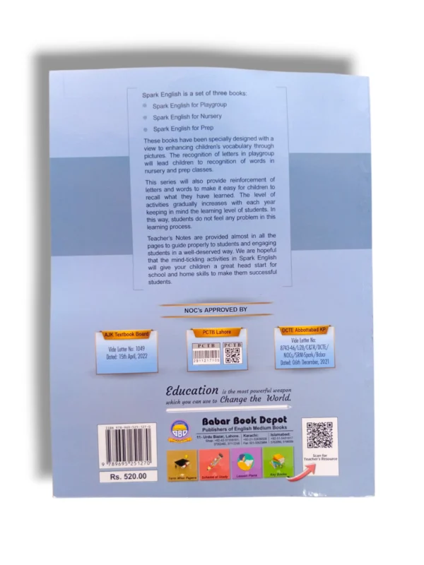 Inside Pages of Spark English Playgroup