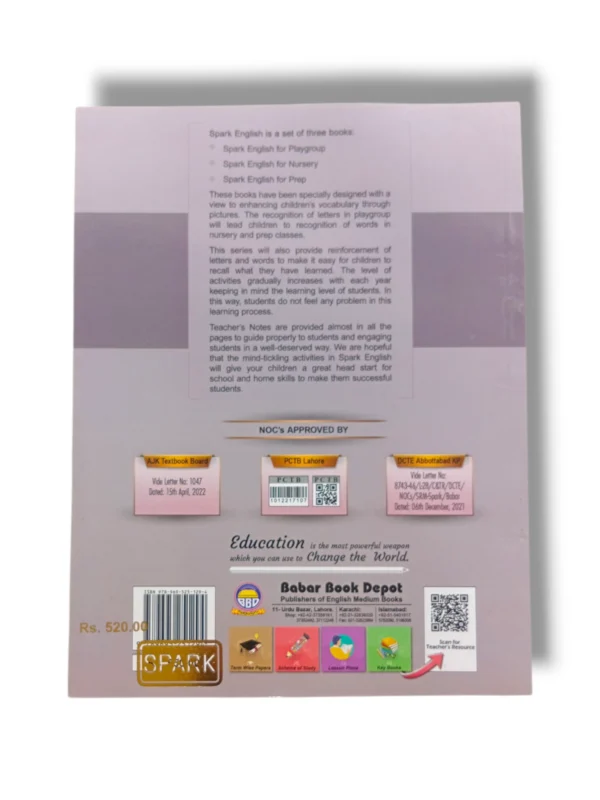 Child Practicing with Spark English Prep Workbook