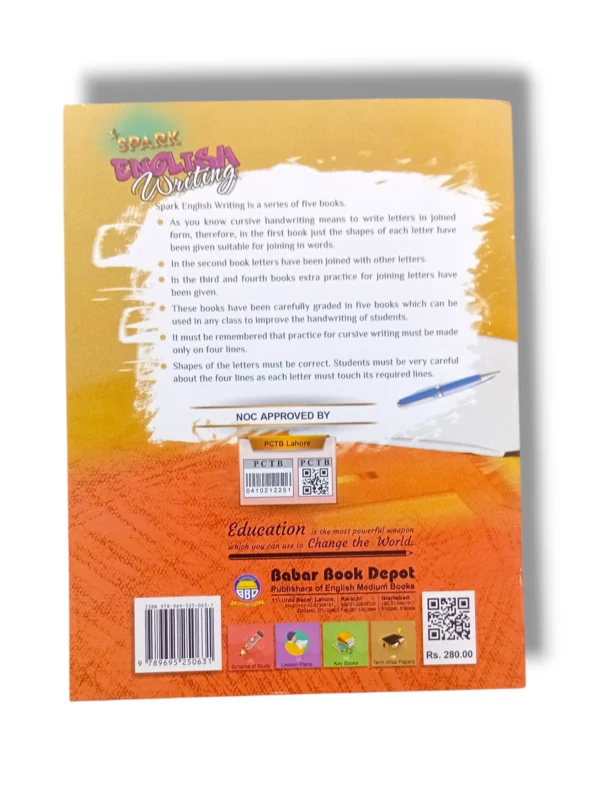 Student practicing in Spark English Writing 2 workbook