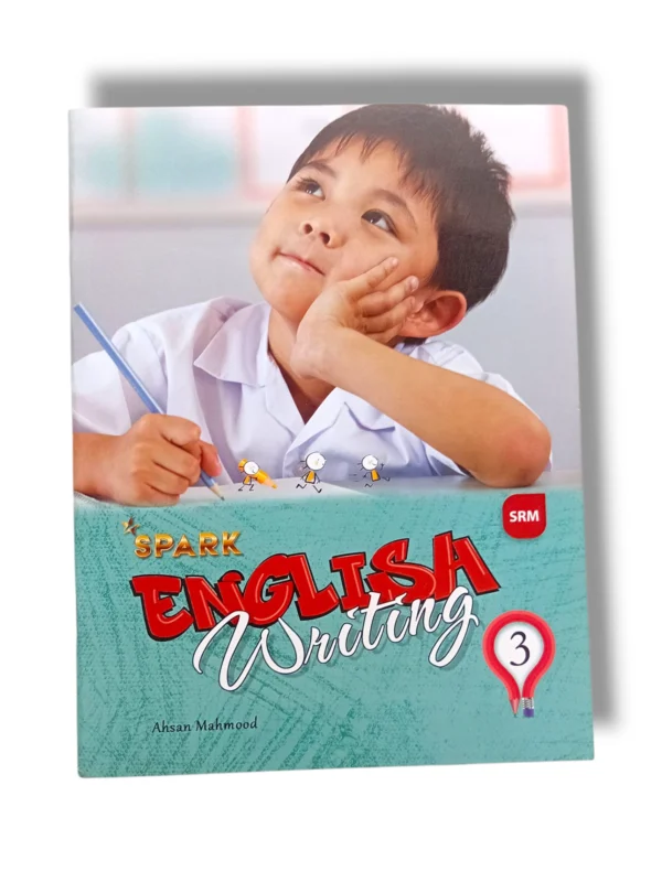 Student practicing with Spark English Writing 3 workbook