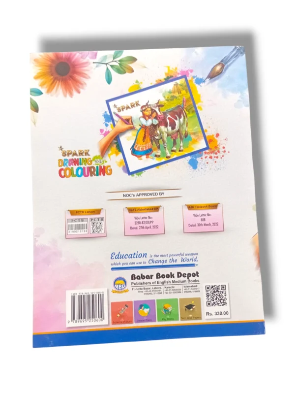 Inside pages of Spark Drawing & Coloring 4 showing creative designs