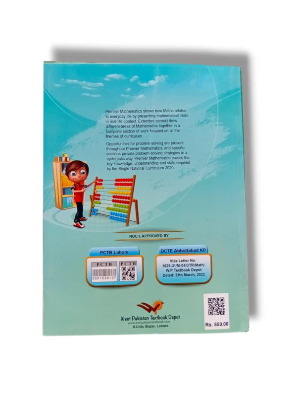 Inside pages of Premier Mathematics 4 showing fractions and decimal exercises