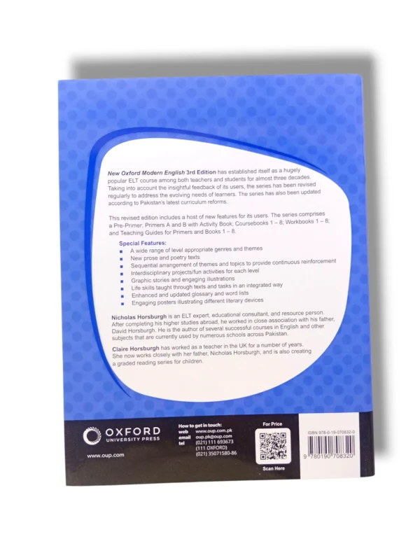 Inside pages of Oxford New Modern English Workbook 1 with grammar activities