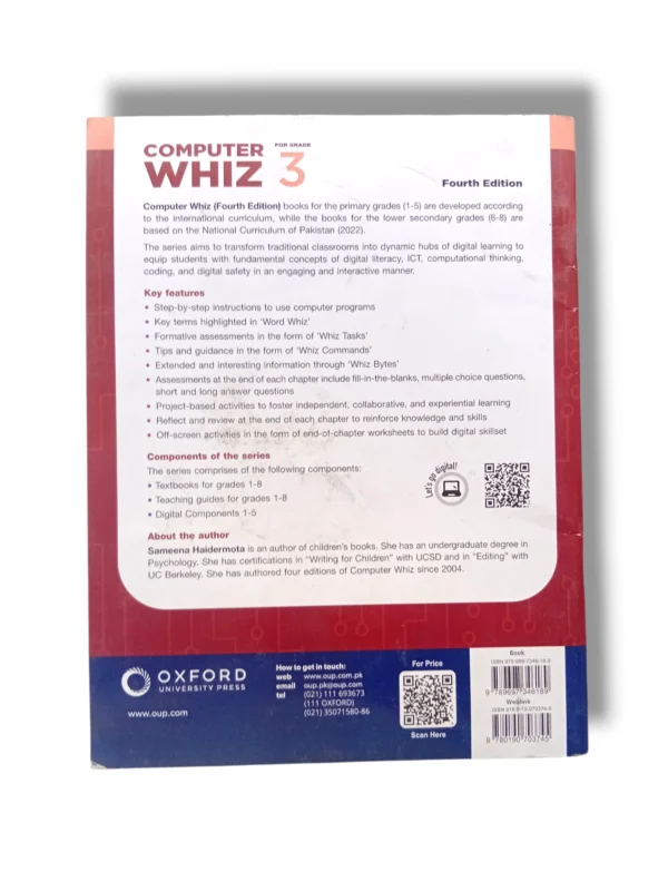 Inside pages of Oxford Computer WHIZ 3 with colorful lessons