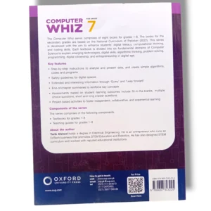 Inside pages of Oxford Computer WHIZ 7 showing coding lessons