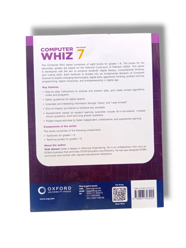 Inside pages of Oxford Computer WHIZ 7 showing coding lessons