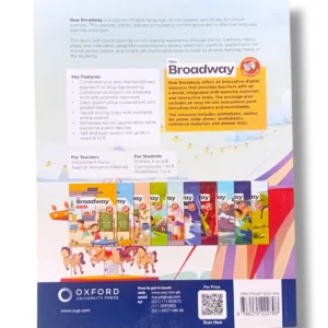 Inside pages of Oxford New Broadway 3 with reading and grammar lessons