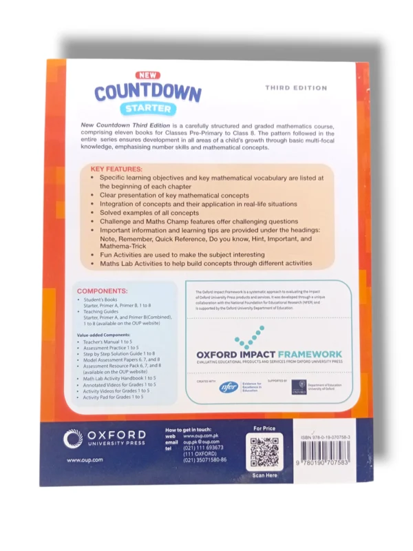 Inside pages of Oxford Countdown Starter showing maths activities