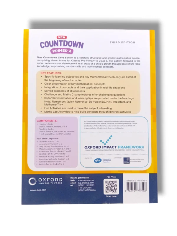 Inside pages of Oxford Countdown Premier A showing math exercises