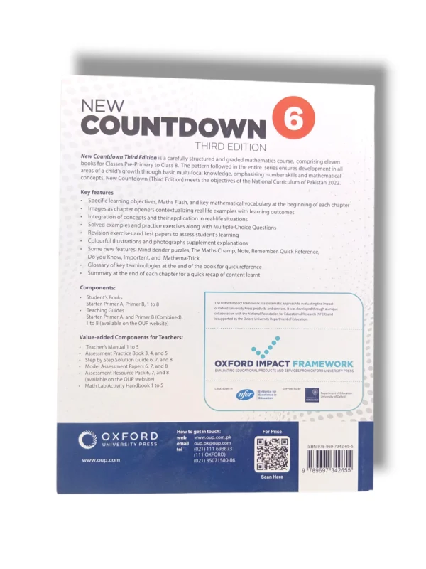 Inside pages of Oxford Countdown 6 showing algebra and geometry exercises