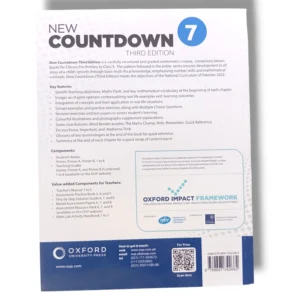 Inside pages of Oxford Countdown 7 showing algebra and geometry exercises