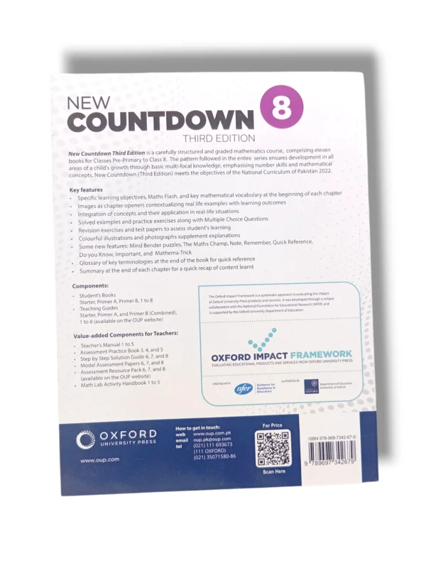 Inside pages of Oxford Countdown 8 showing exercises and diagrams