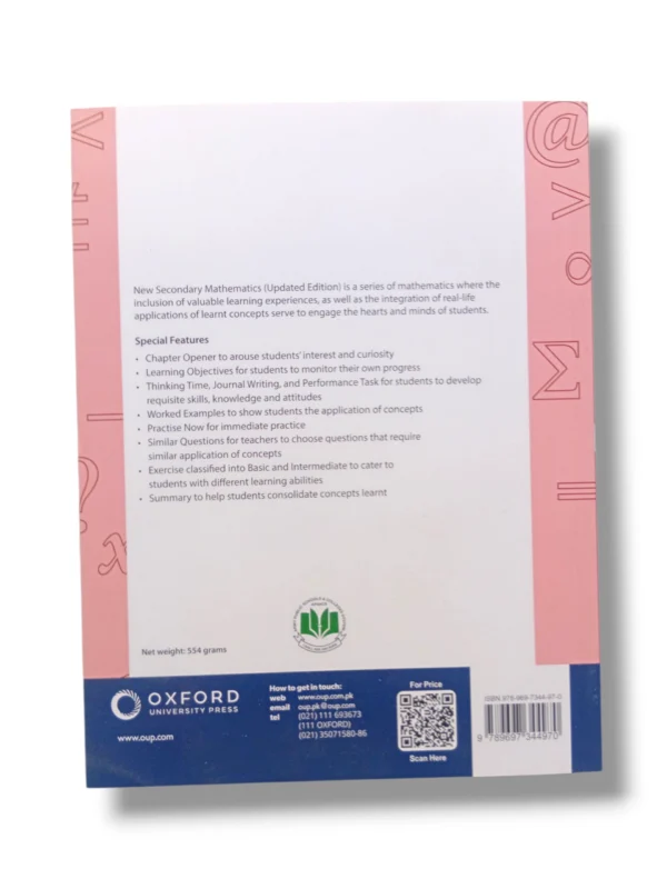 Inside pages of Oxford New Secondary Mathematics APS 1 showing exercises